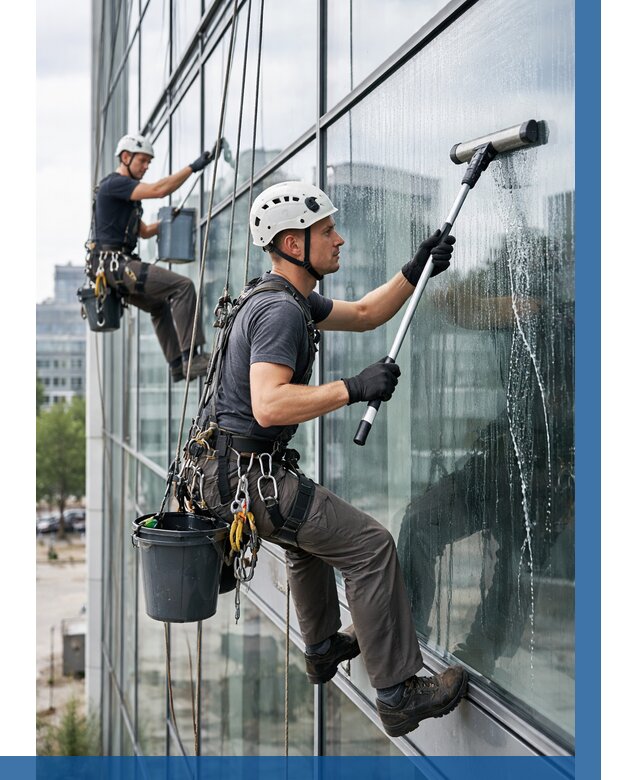 Мойка витражей альпинистами в Саяногорске от 717 р. под ключ|ВЫСОТНИК-Снг