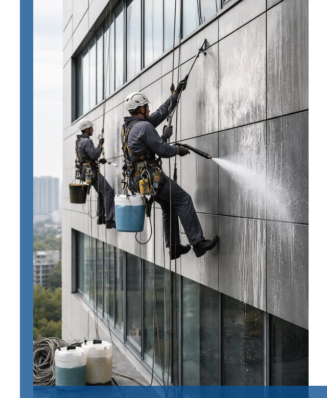 Профессиональная мойка вентилируемых фасадов в Саяногорске