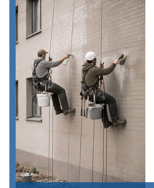 Удаление высолов с фасада зданий в Саяногорске без повреждений и следов
