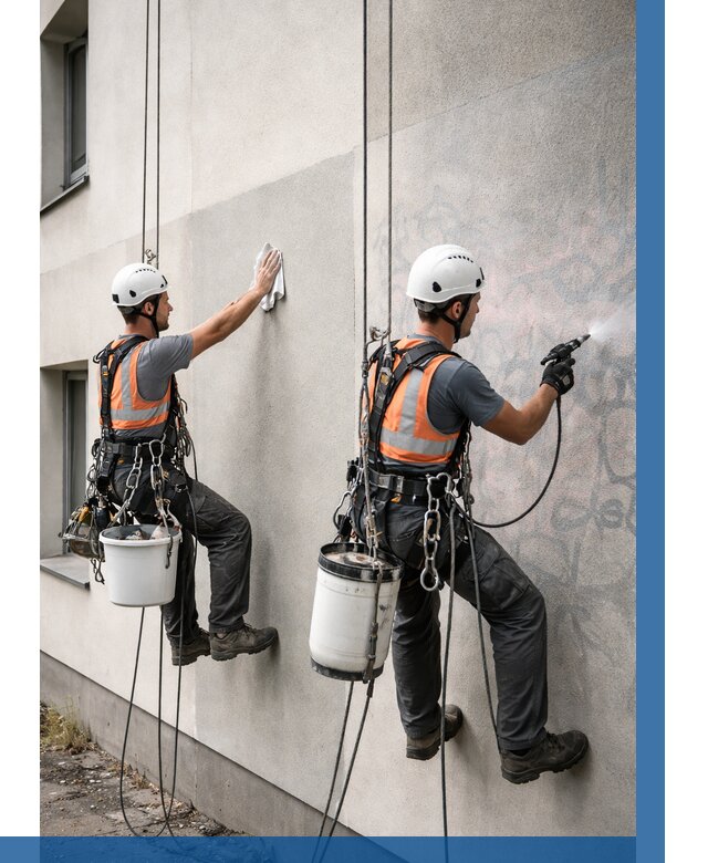 Антиграффити покрытие фасада в Саяногорске от 615 р. | ВЫСОТНИК-Снг