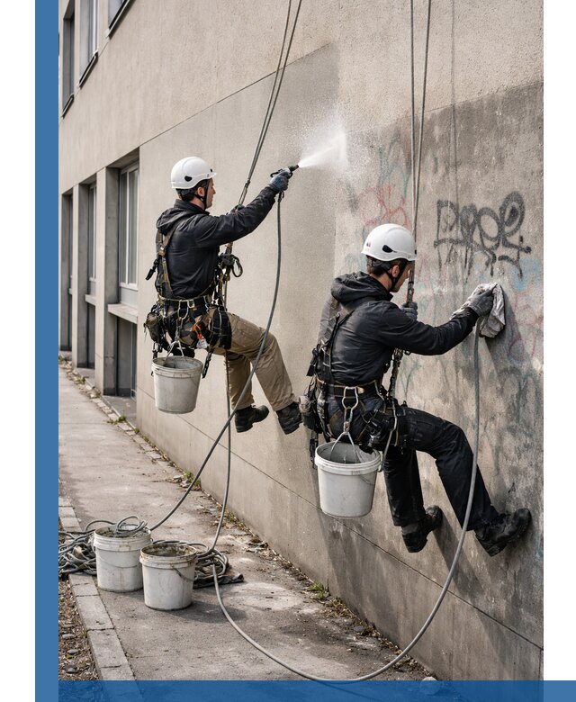 Антиграффити покрытие фасада с защитой от надписей в Саяногорске