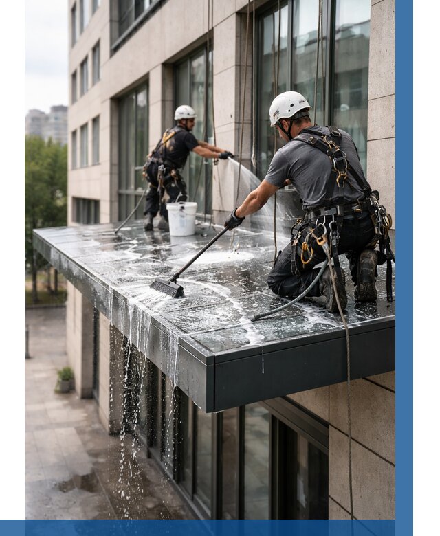 Мойка козырьков и навесов в Саяногорске от 3585 р. | ВЫСОТНИК-Снг