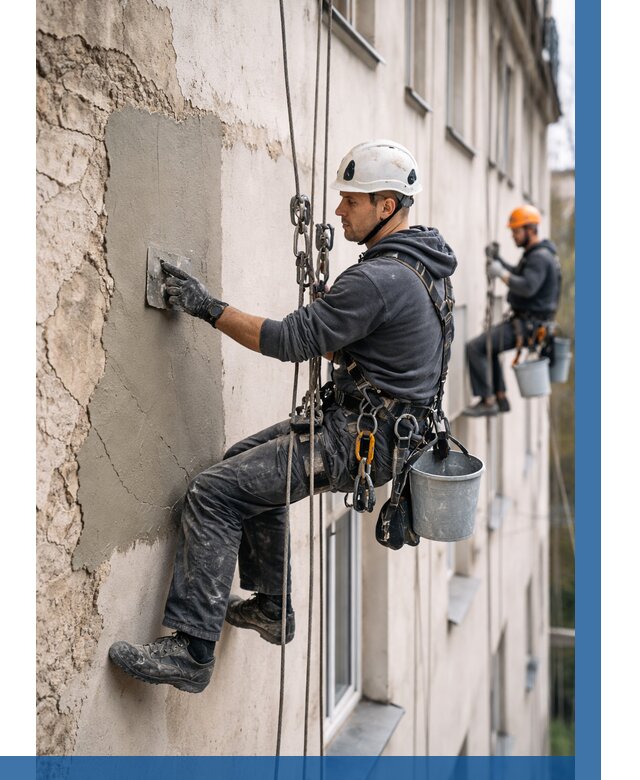 Восстановление штукатурки фасада в Саяногорске от 1229 р. | ВЫСОТНИК-Снг