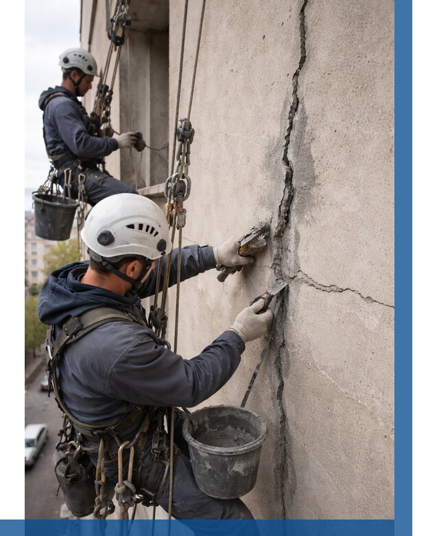 Заделка трещин на фасаде в Саяногорске от 922 р. | ВЫСОТНИК-Снг