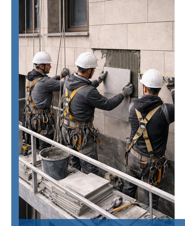 Ремонт облицовки фасада плиткой в Саяногорске с гарантией