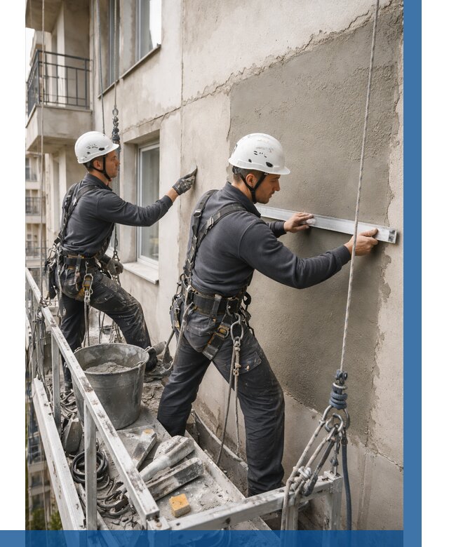 Штукатурка фасада на высоте в Саяногорске от 922 р. | ВЫСОТНИК-Снг