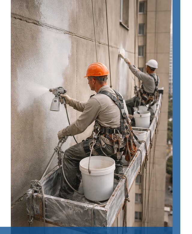 Грунтовка фасада на высоте в Саяногорске от 123 р. | ВЫСОТНИК-Снг