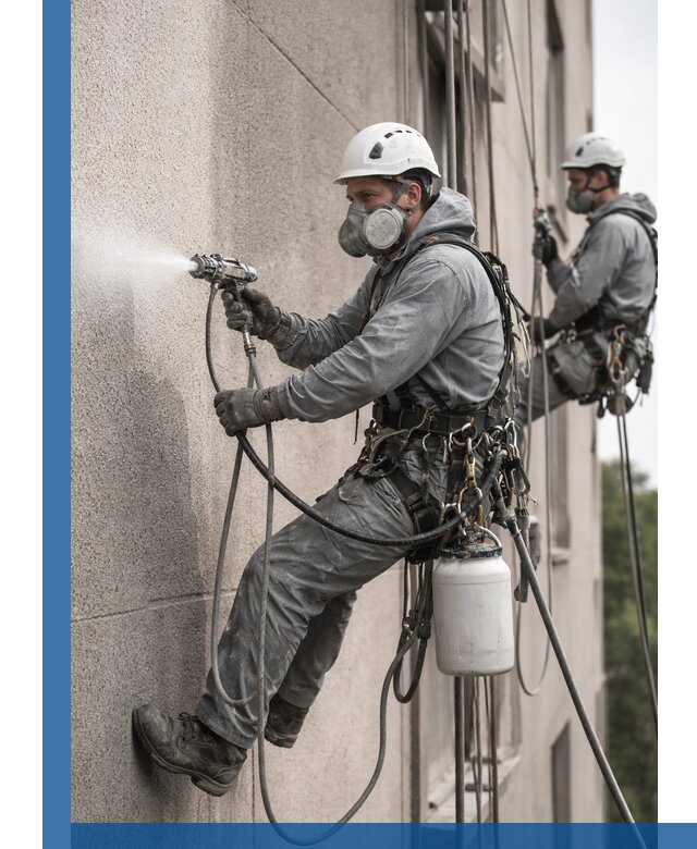 Безвоздушная покраска фасадов зданий в Саяногорске профессионально