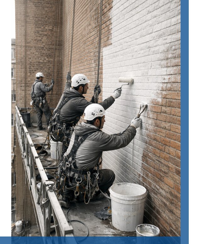 Покраска кирпичного фасада в Саяногорске от 359 р. | ВЫСОТНИК-Снг