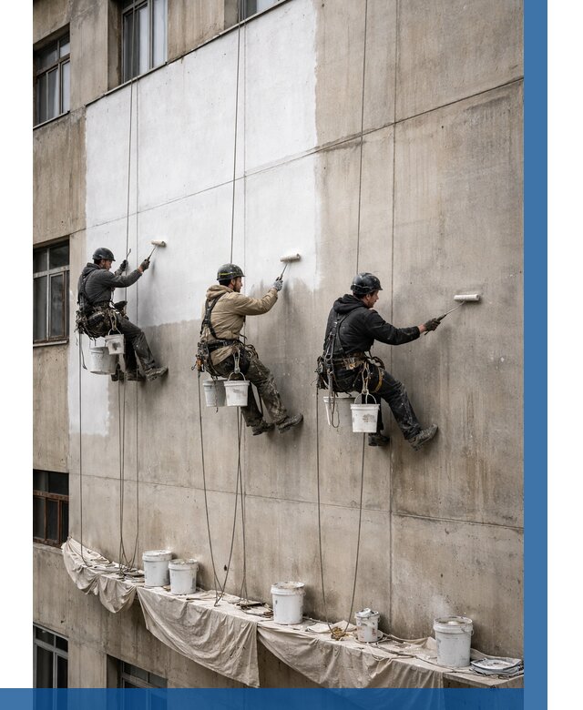 Покраска бетонного фасада в Саяногорске от 359 р за м2 | ВЫСОТНИК-Снг