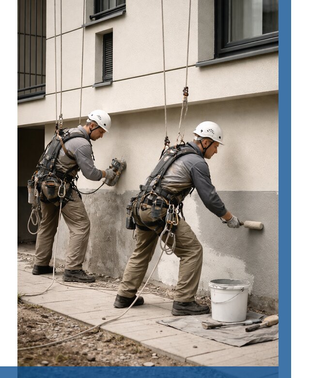 Окраска цоколя здания в Саяногорске от 461 р. под ключ | ВЫСОТНИК-Снг