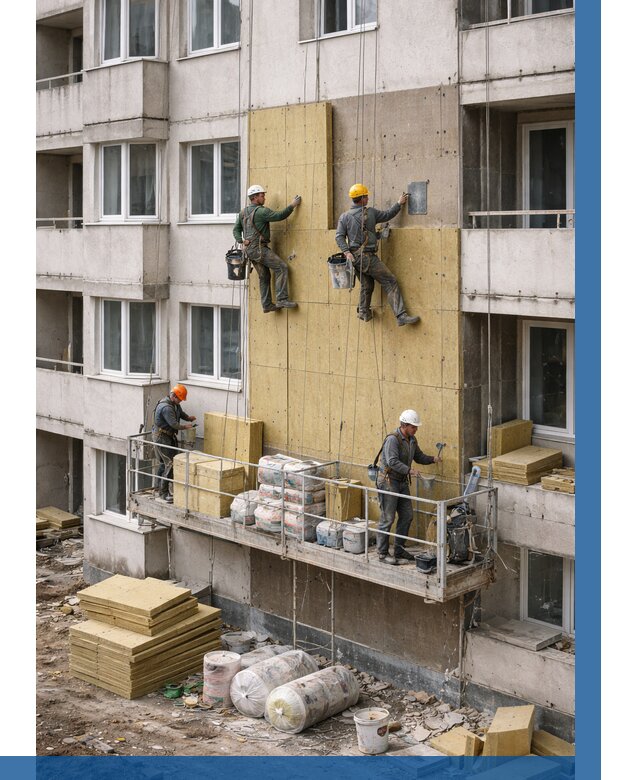 Утепление фасада минватой в Саяногорске от 1536 р. | ВЫСОТНИК-Снг