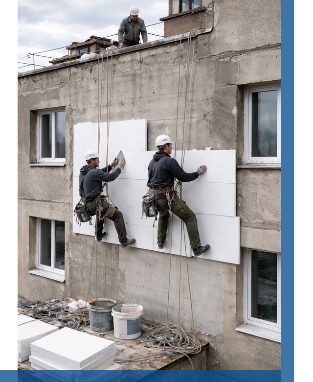 Утепление фасада пенополистиролом в Саяногорске от 1844 р. | ВЫСОТНИК-Снг