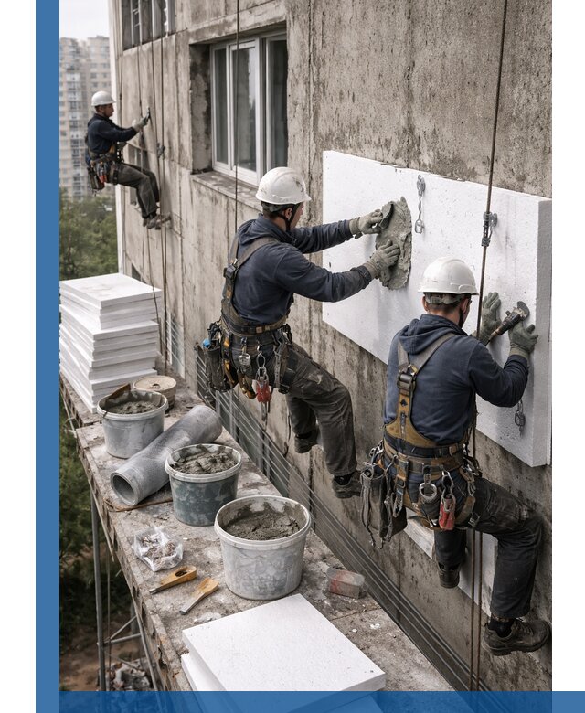 Утепление фасада пенополистиролом в Саяногорске под ключ