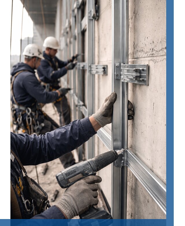 Монтаж подсистемы вентфасада в Саяногорске от 871 р. | ВЫСОТНИК-Снг