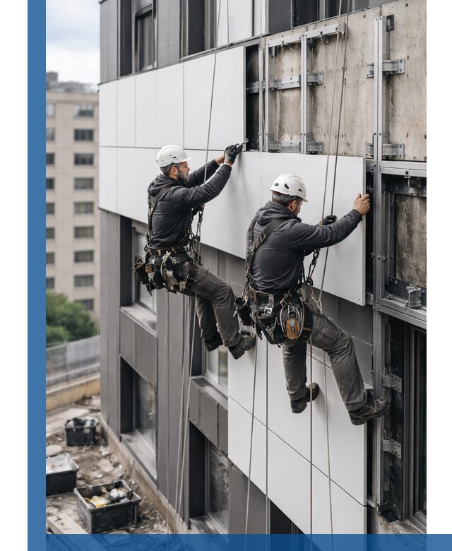 Монтаж композитных панелей фасада в Саяногорске под ключ