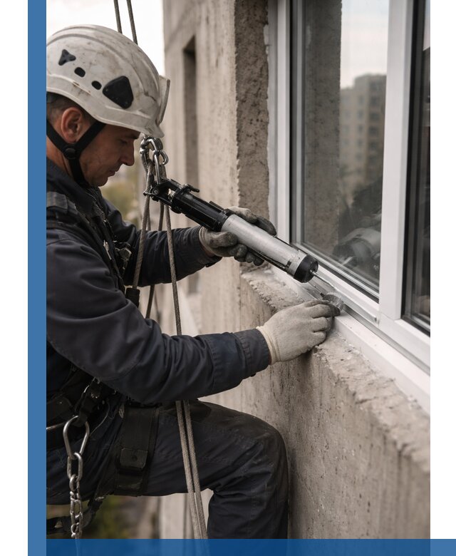 Герметизация оконных швов снаружи в Саяногорске профессионально