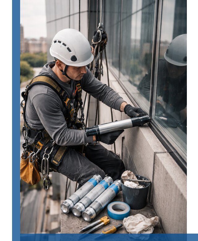 Герметизация стыков витража в Саяногорске для герметичных фасадов