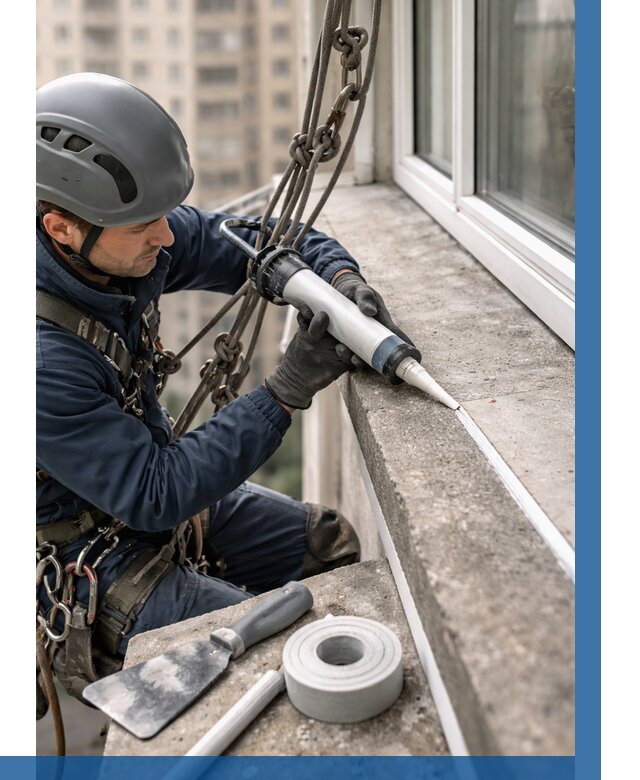 Герметизация балконного козырька в Саяногорске от 4609 р. | ВЫСОТНИК-Снг