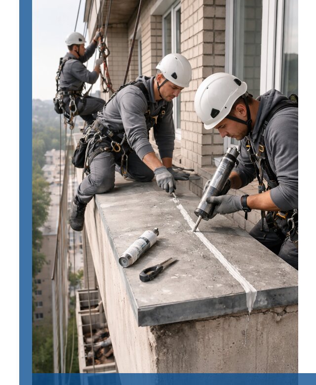 Герметизация балконного козырька в Саяногорске профессионально