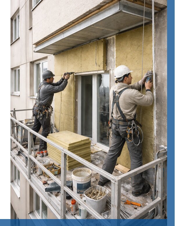 Утепление балкона снаружи в Саяногорске от 1639 р. под ключ ВЫСОТНИК-Снг