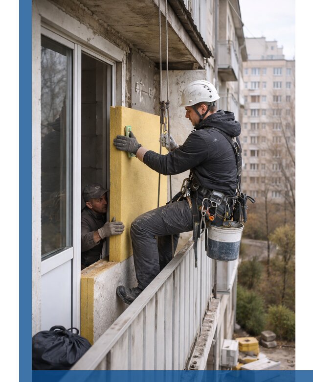 Профессиональное утепление балкона снаружи в Саяногорске под ключ