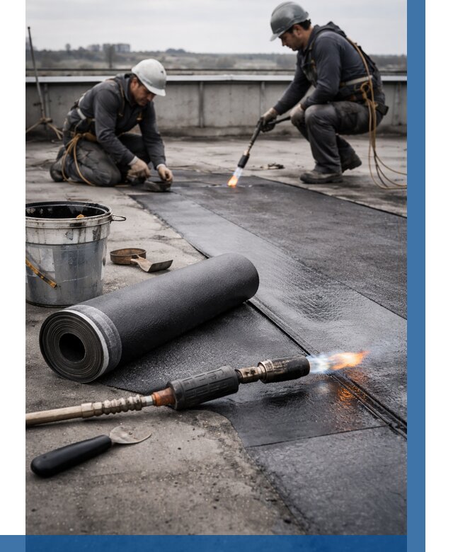 Ремонт рулонной кровли в Саяногорске от 666 р. | ВЫСОТНИК-Снг