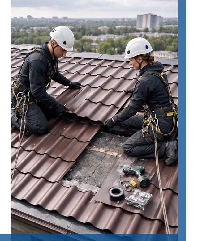 Ремонт металлочерепицы на крыше в Саяногорске от 922 р. | ВЫСОТНИК-Снг