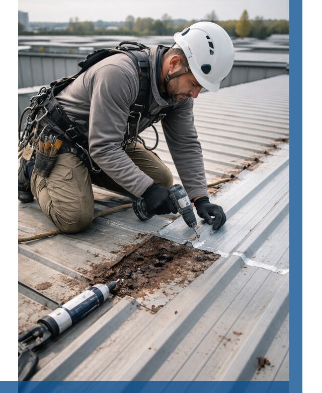 Ремонт профнастила на кровле в Саяногорске от 717 р. | ВЫСОТНИК-Снг