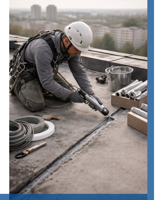 Герметизация швов кровли в Саяногорске от 461 р./м2 | ВЫСОТНИК-Снг