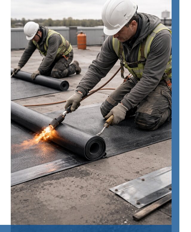 Монтаж наплавляемой кровли в Саяногорске от 871 р. — ВЫСОТНИК-Снг