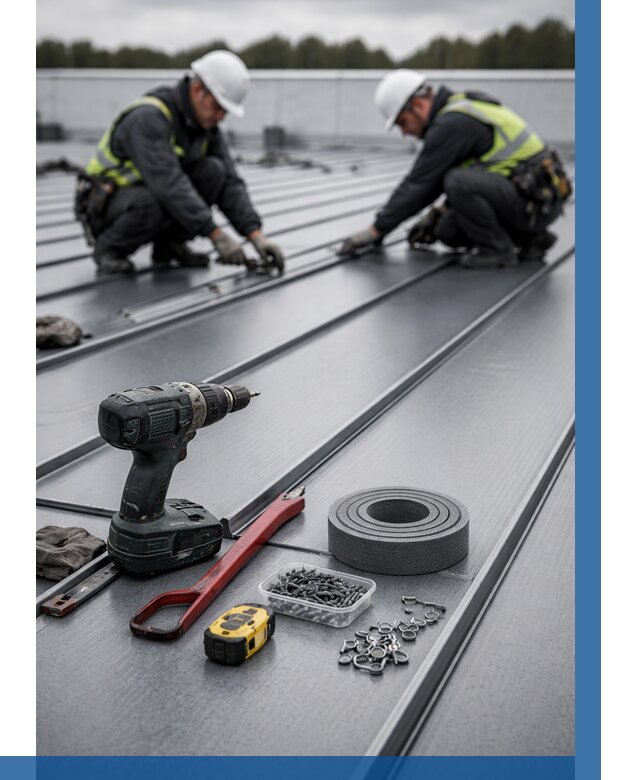 Монтаж фальцевой кровли в Саяногорске от 1844 р. | ВЫСОТНИК-Снг