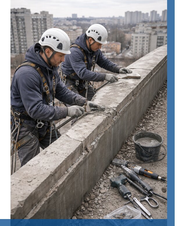 Ремонт парапета на кровле в Саяногорске от 1536 р. | ВЫСОТНИК-Снг