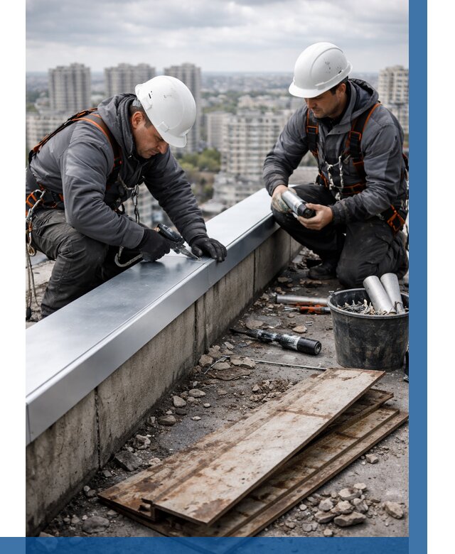 Замена парапетных крышек под ключ в Саяногорске от 1229 р. | ВЫСОТНИК-Снг