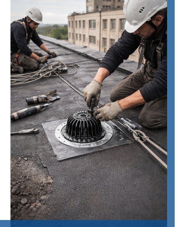 Установка водосточных воронок в Саяногорске цена от 3585 р. | ВЫСОТНИК-Снг