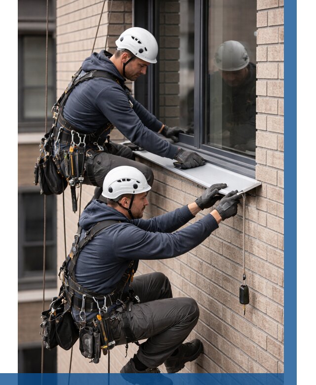 Монтаж оконных отливов под ключ в Саяногорске от 3585 р. | ВЫСОТНИК-Снг