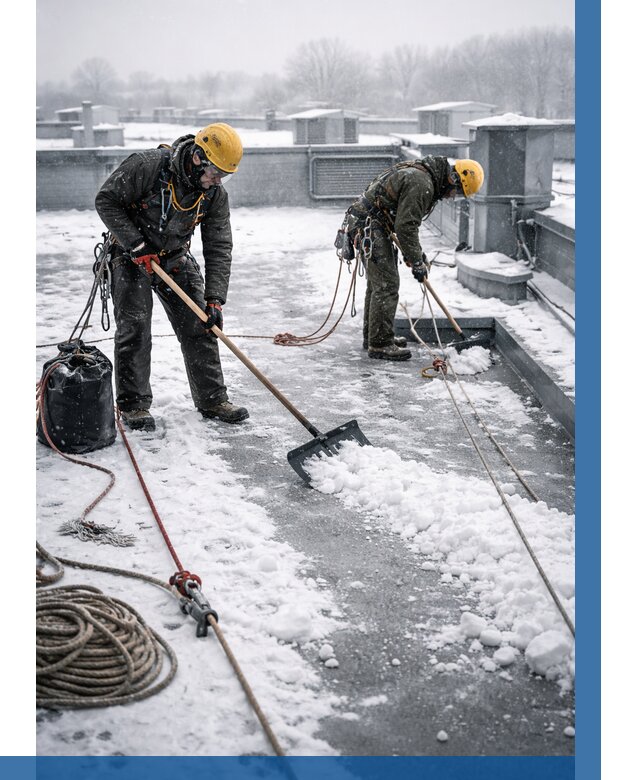 Очистка крыши от снега в Саяногорске от 7682 р. | ВЫСОТНИК-Снг