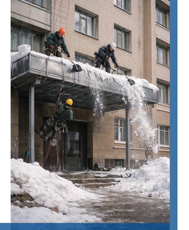 Очистка козырьков от снега в Саяногорске от 3585 р. | ВЫСОТНИК-Снг