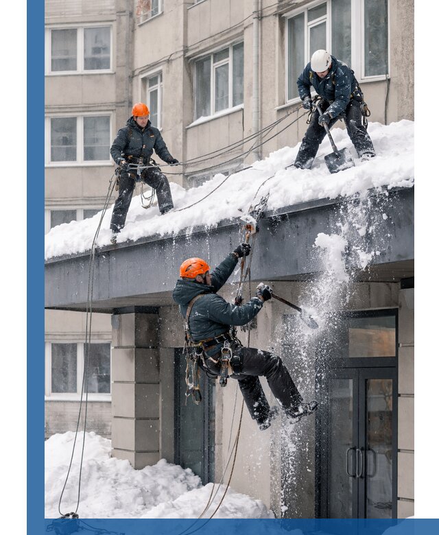 Безопасная очистка навесов от снега в Саяногорске круглогодично