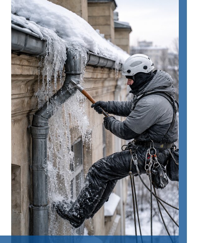 Очистка водостоков от льда в Саяногорске от 3585 р. | ВЫСОТНИК-Снг