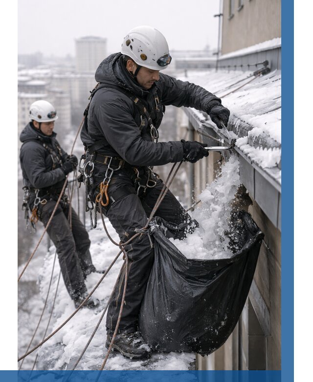 Аварийная очистка крыши в Саяногорске под ключ от 307 р. | ВЫСОТНИК-Снг