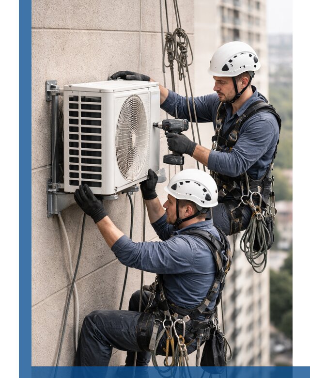 Монтаж внешнего блока кондиционера в Саяногорске установка и крепление