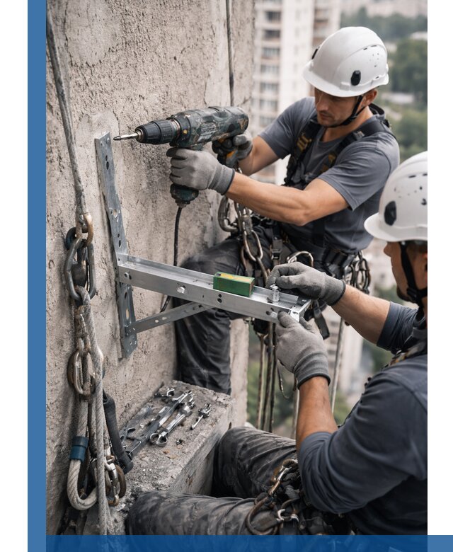 Установка кронштейнов кондиционера и крепежа в Саяногорске