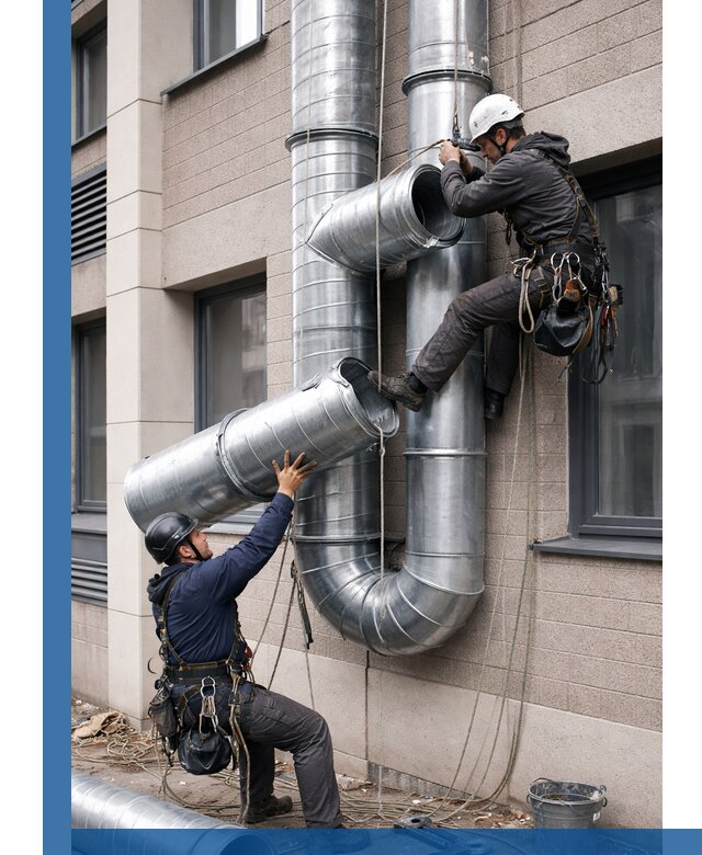 Монтаж фасадных воздуховодов в Саяногорске с герметизацией и крепежом