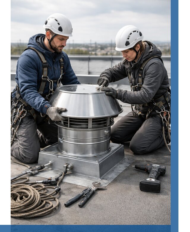 Установка дефлекторов на кровле в Саяногорске от 4609 р. | ВЫСОТНИК-Снг