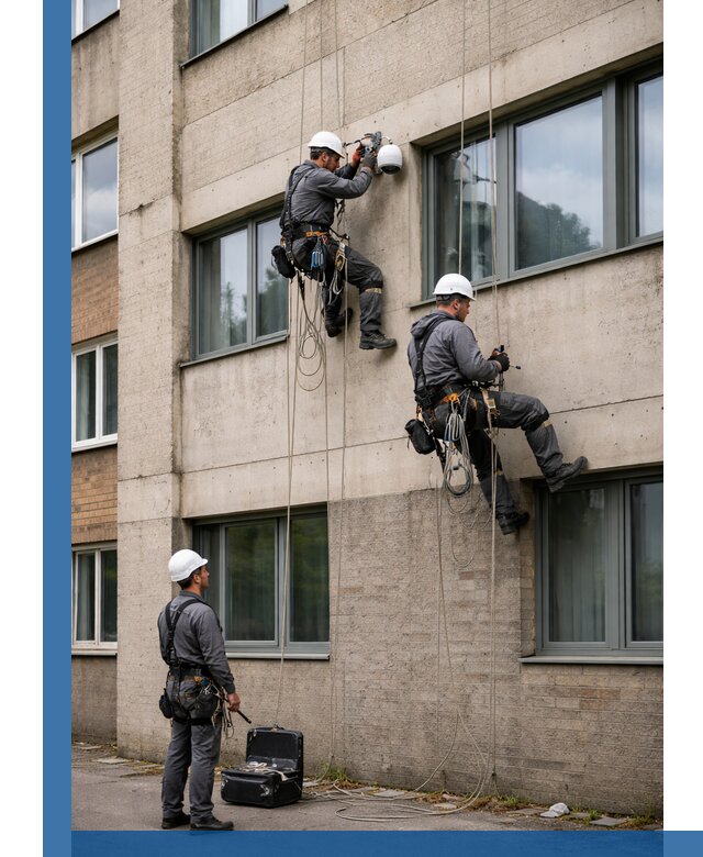 Монтаж фасадных камер видеонаблюдения в Саяногорске под ключ