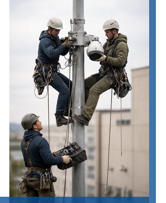 Установка видеокамер на мачте в Саяногорске от 8707 р. | ВЫСОТНИК-Снг