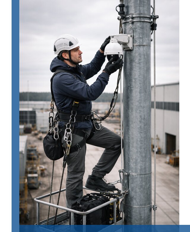 Профессиональная установка видеокамер на мачте в Саяногорске