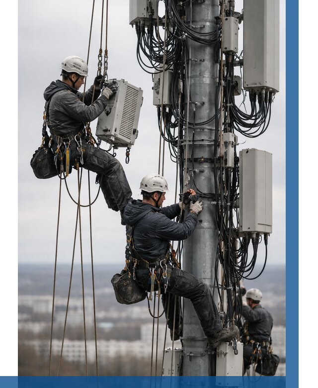 Монтаж оборудования связи на мачте в Саяногорске от 7682 р. | ВЫСОТНИК-Снг