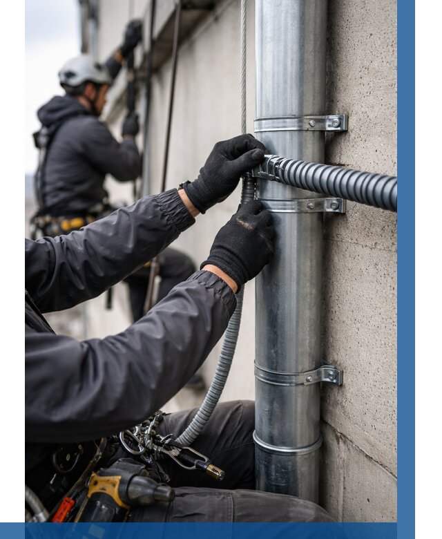 Монтаж гофры для кабеля в Саяногорске от 307 р. | ВЫСОТНИК-Снг